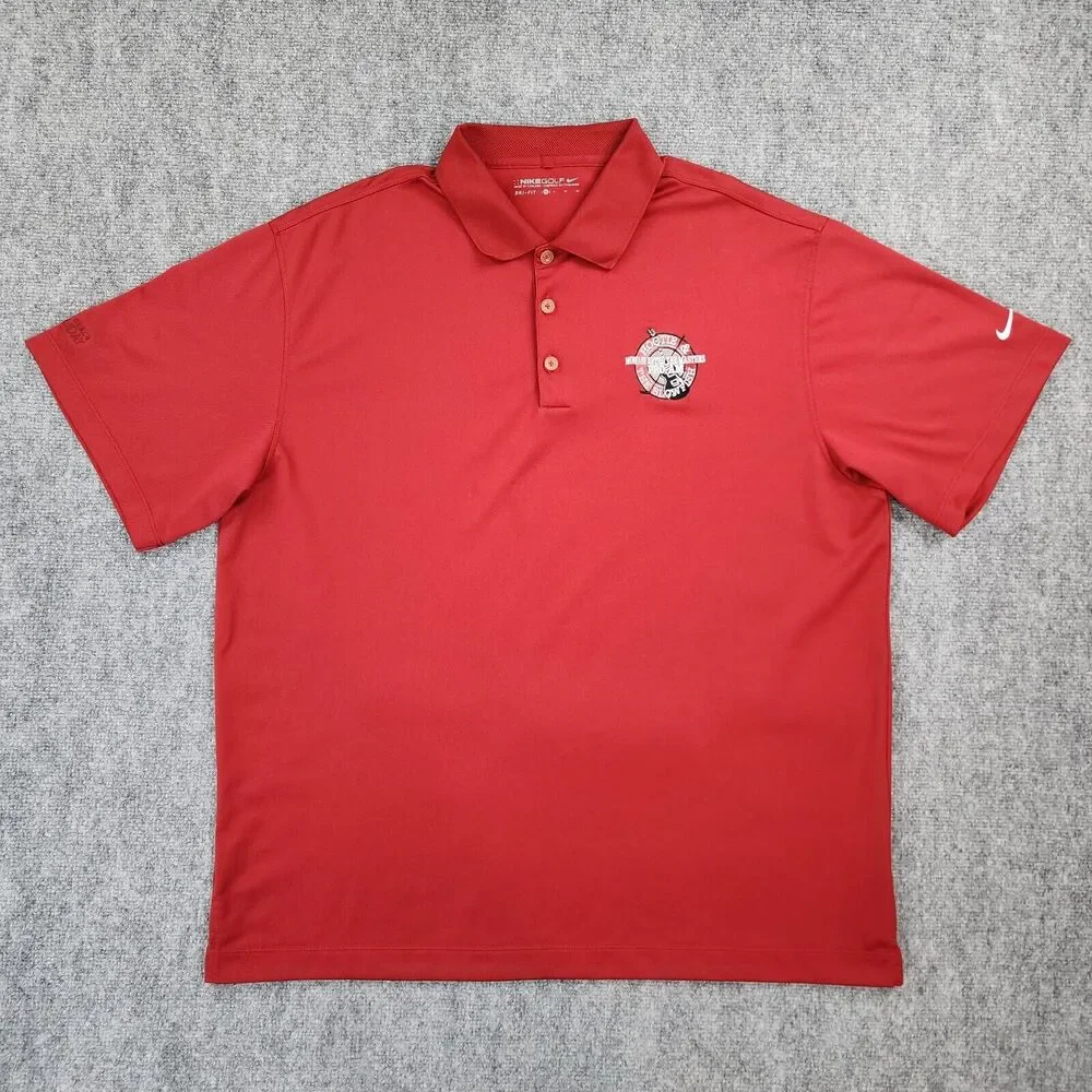 Nike Golf Shirt Mens XL Red Polo Hootie & The Blowfish Pro-Am Active Dri-Fit